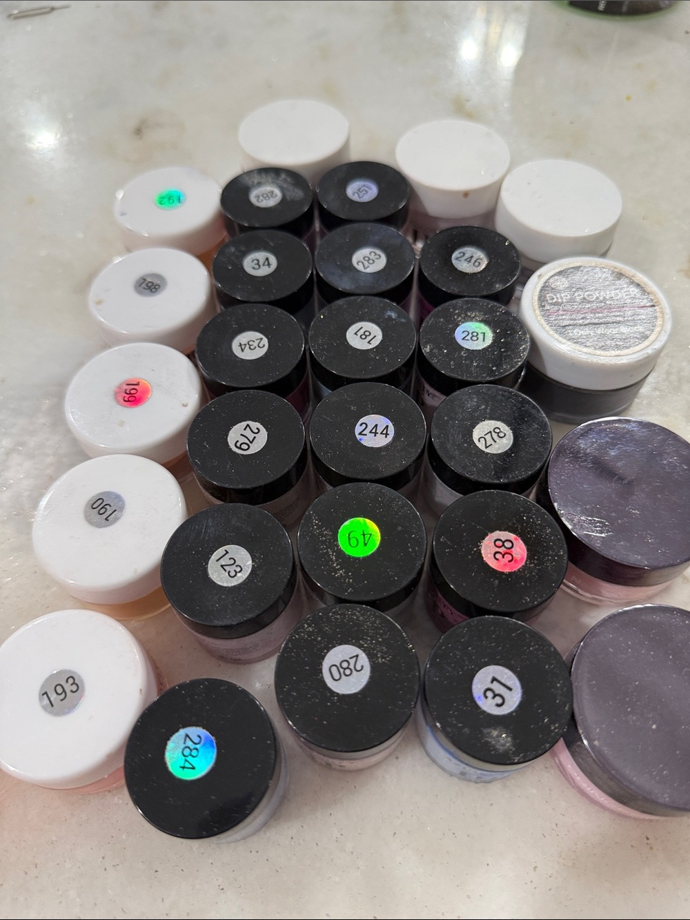 Assorted Nail Powder Jars - Multi Color